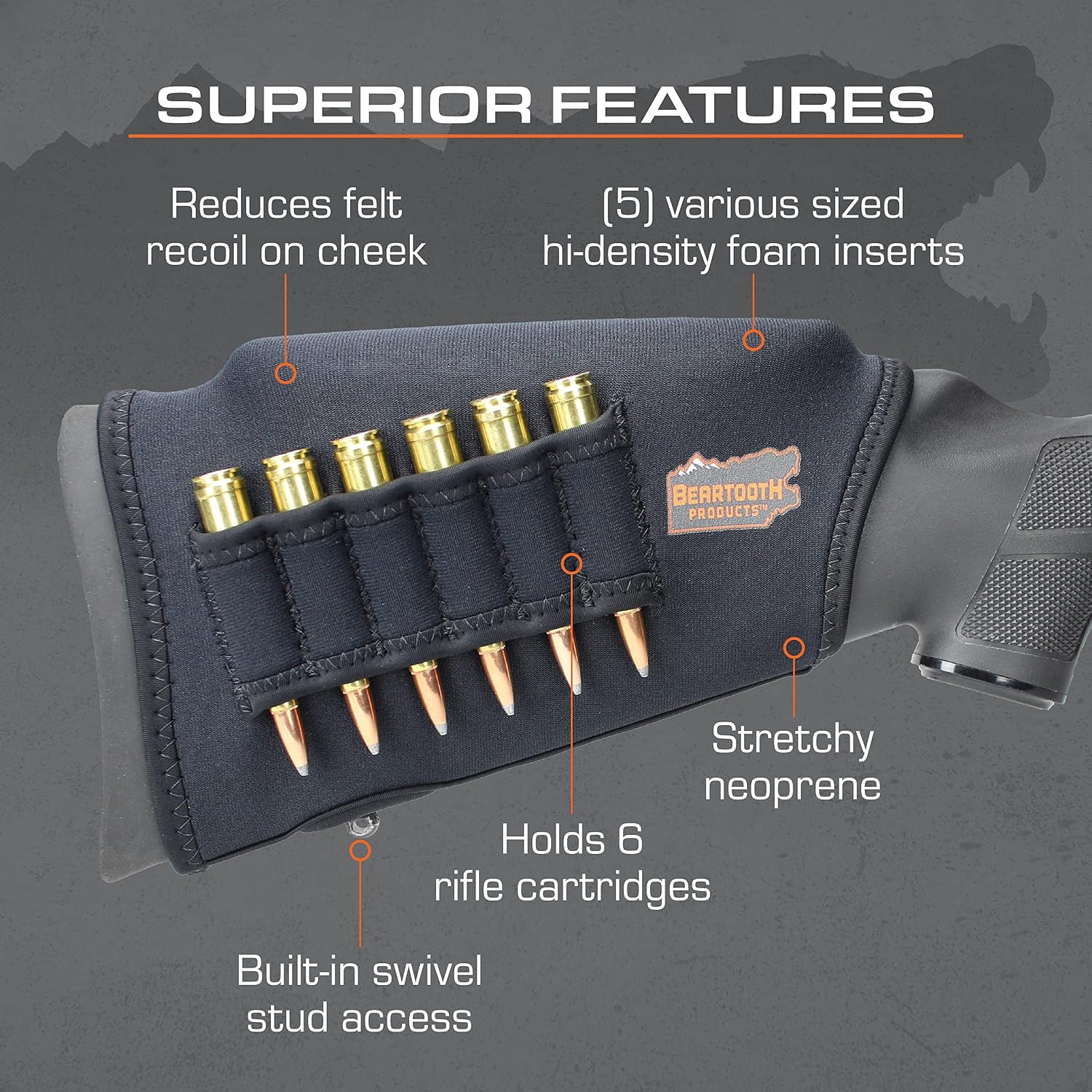 Beartooth Comb Raising Kit 2.0 | Adjustable Cheek Rest | Increase Comfort | Redu
