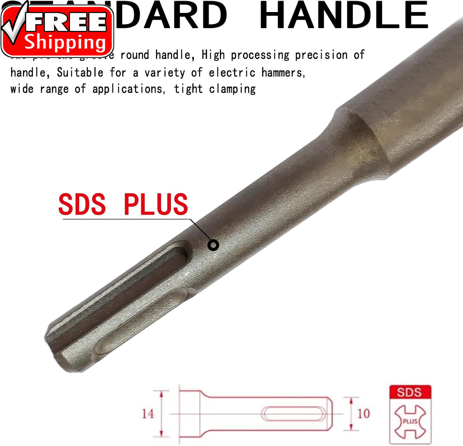 SDS plus Chisel, Tile Removal Tool, 3”Wide,Thin Set Removal Tool, Suitable for D