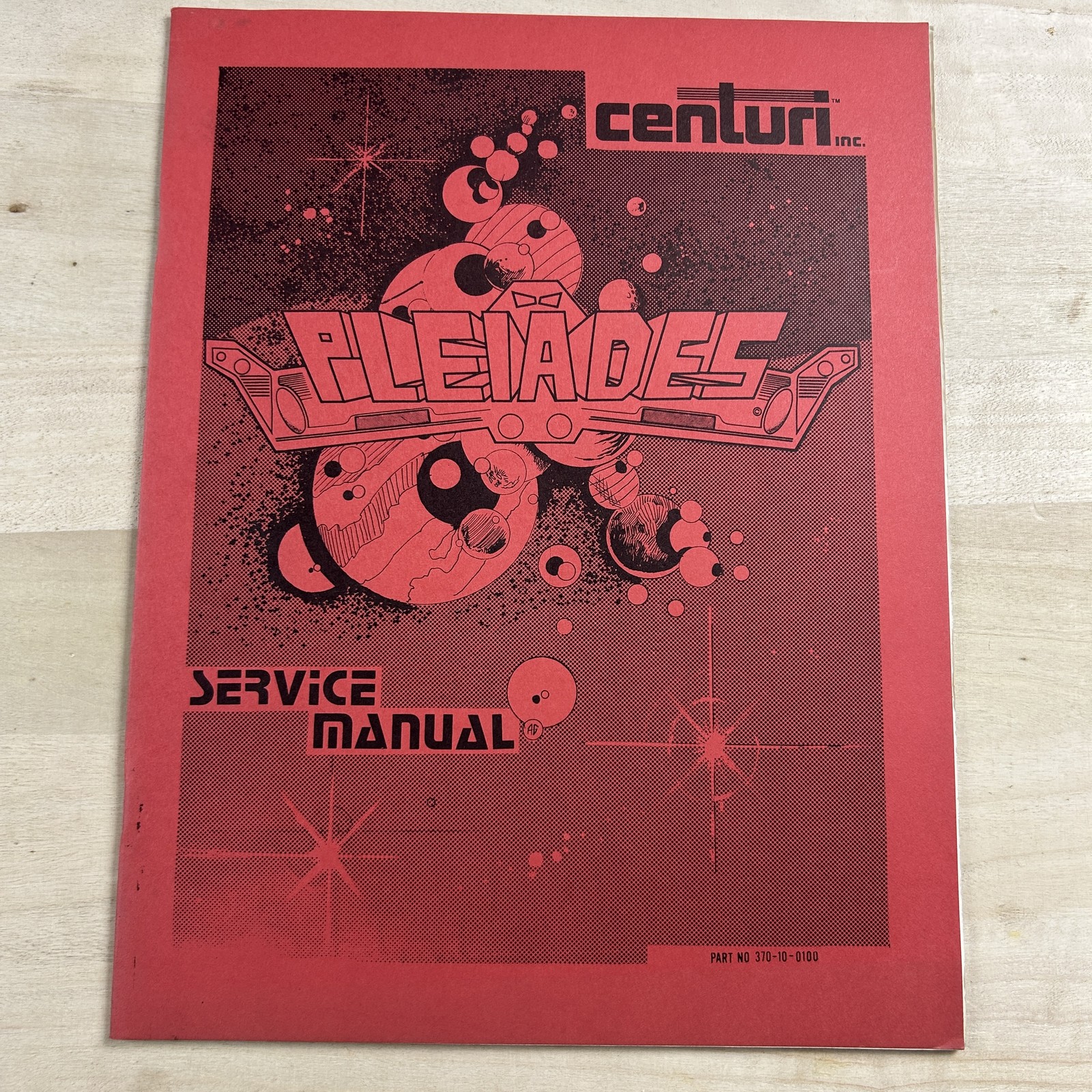 Centuri Pleiades Arcade Video Game Service Manual Original Manual Guide