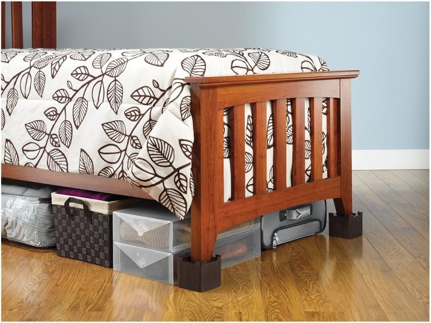 Wood Espresso-Set of 4 Bed Riser