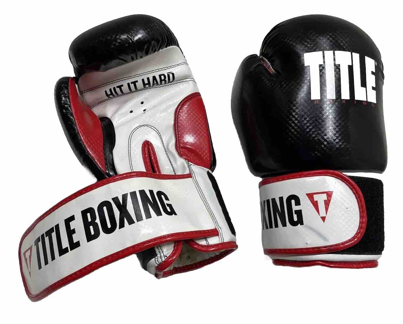 Title Boxing Pro Style "Hit it Hard" Leather Training Gloves Red Black & White