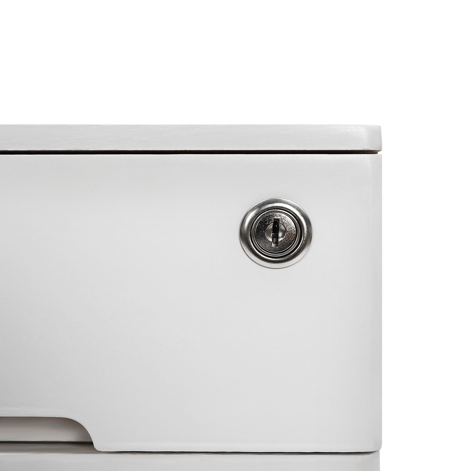 Compact Lockable 2-Drawer Wooden Desktop Storage Cabinet with Keys