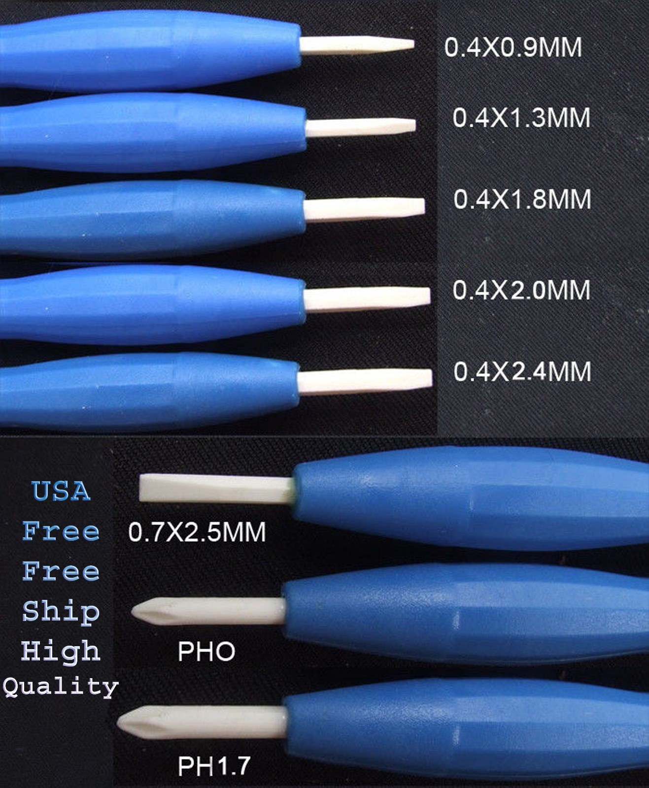 Full Type 8 Pcs Anti Static Non Magnetic Ceramic Screwdriver Set YR 034 105mm 4"