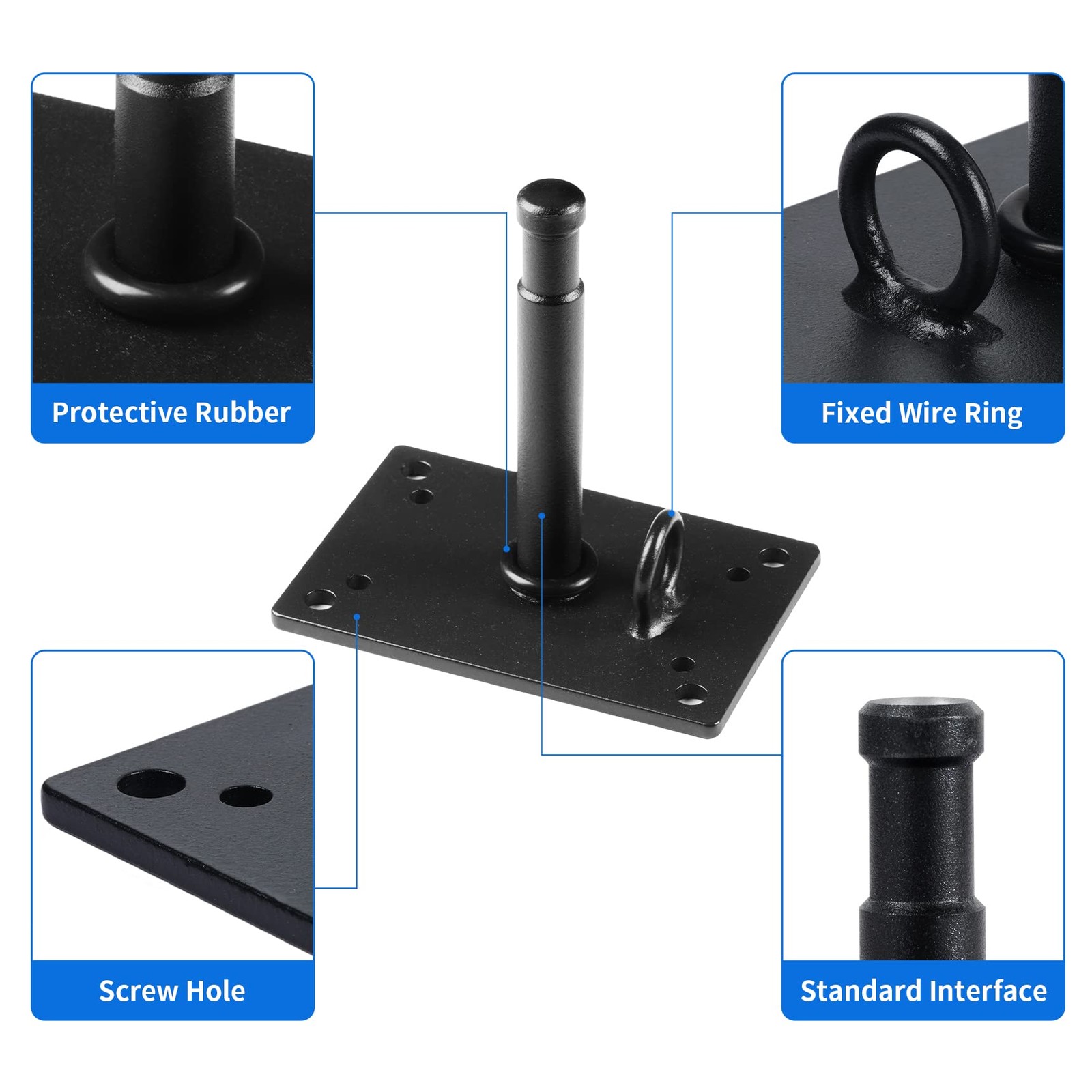 Selens 4.6 inch Wall Ceiling Mount, Baby Pin Wall Plate with 5/8" Stud Adapte...