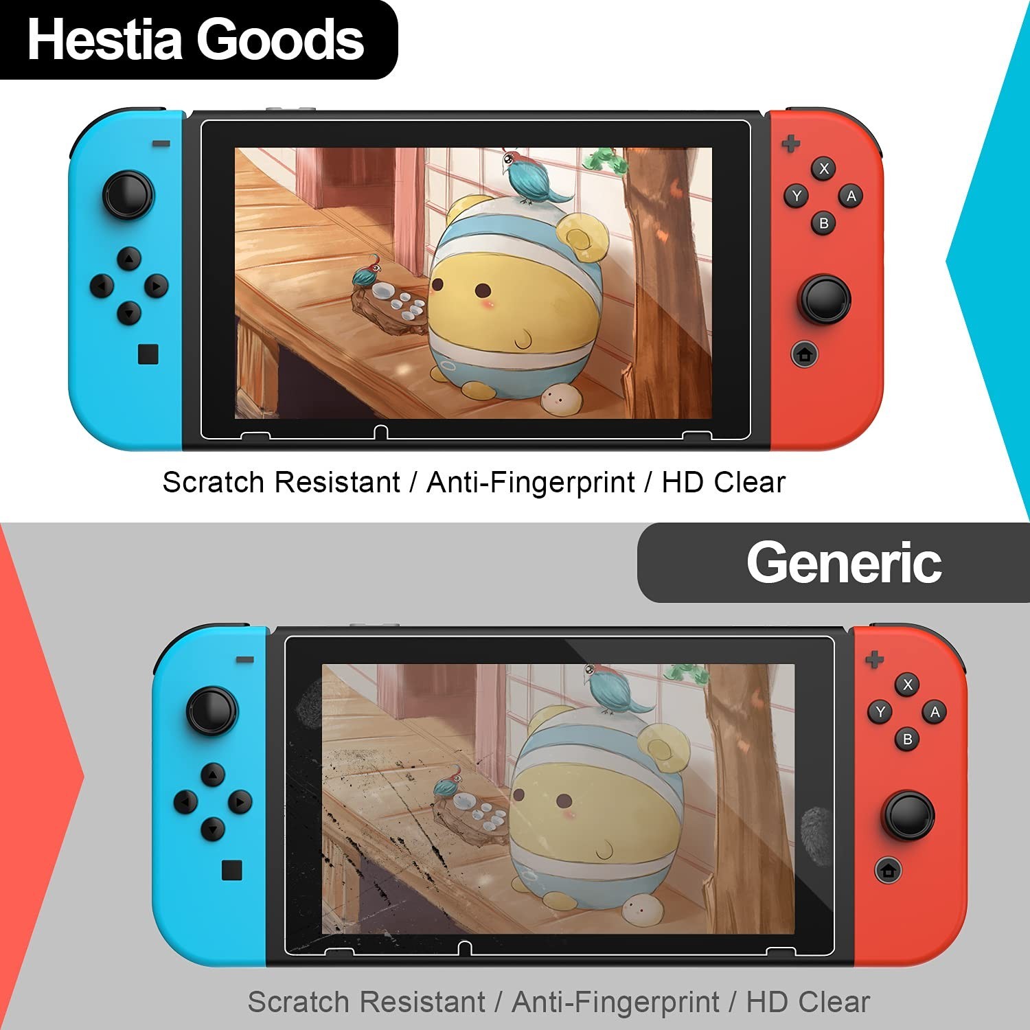 Transparent 3-Pack Screen Protector Set for Nintendo Switch - Easy Install Guide