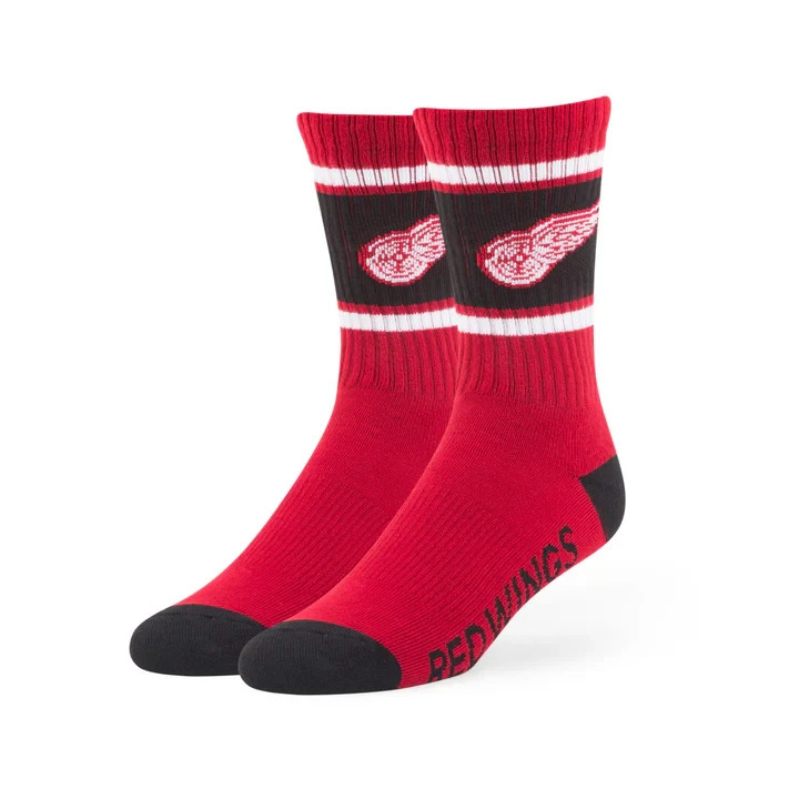 NHL One Pair Detroit Red Wings Socks Red Black Men Shoe Size 9-13 Women 10-12