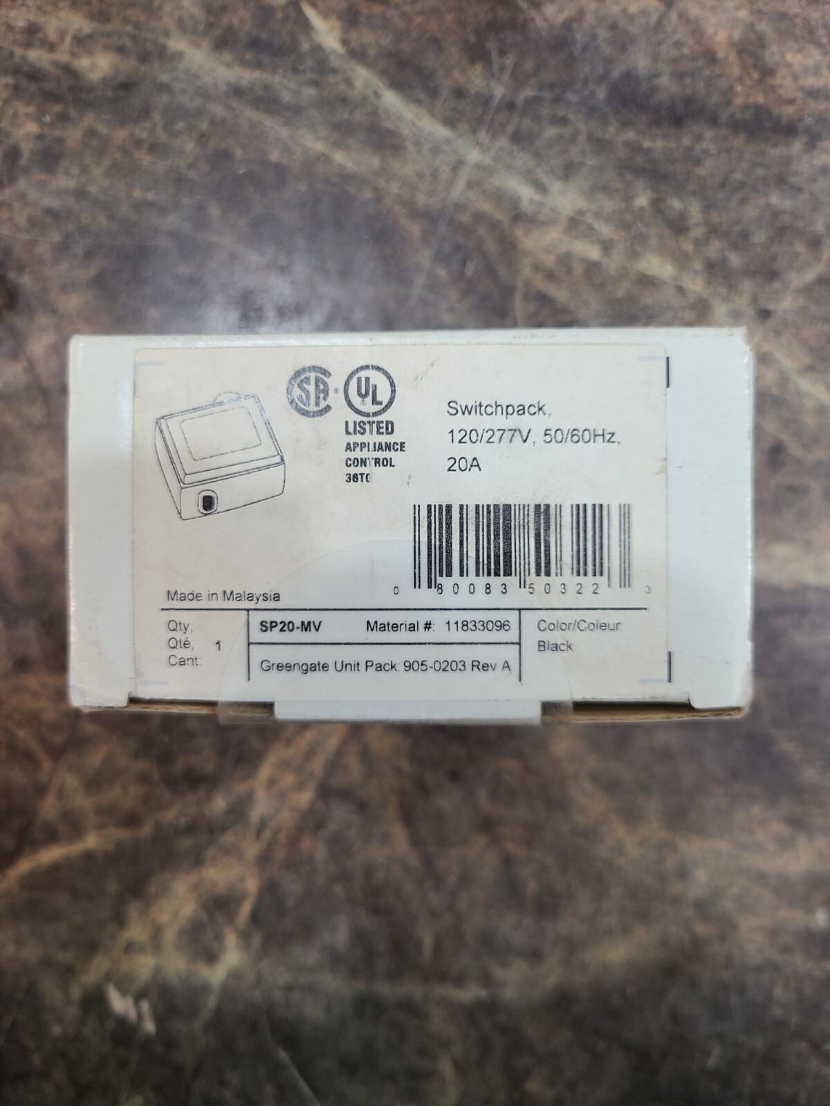 Cooper SP20-MV Greengate Switch Pack 20 Amp 120/277V 50/60 Hz Appliance Control