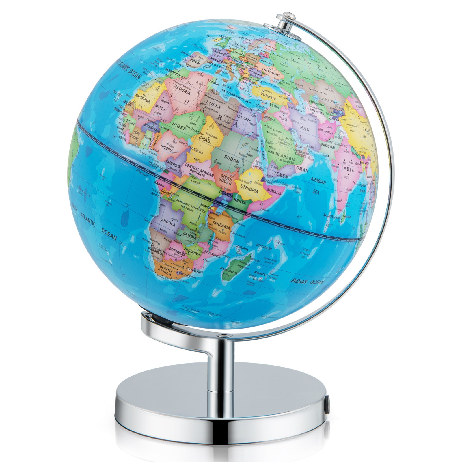 9"  World Globe 3-in-1 Desktop Spinning Earth w/ Illuminated Constellation Maps