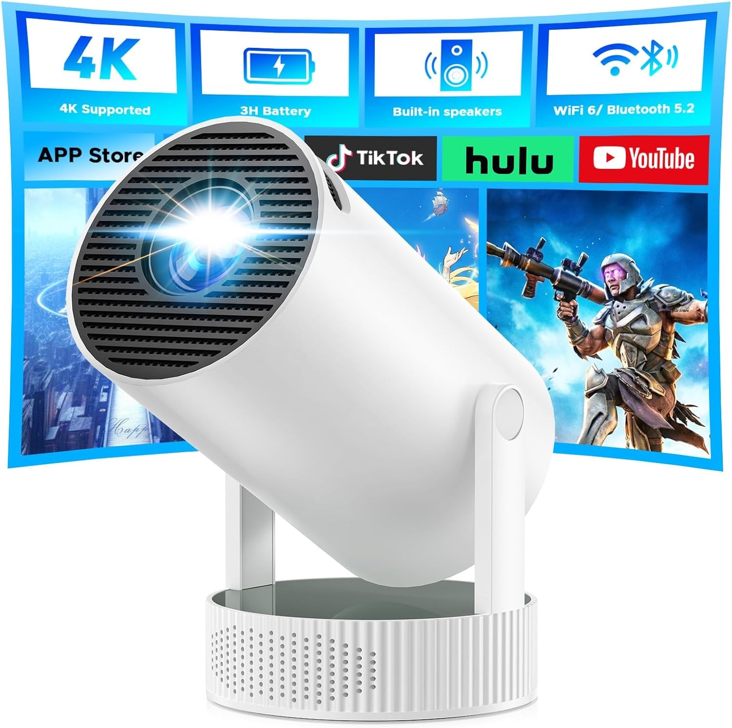 Portable Projector Wifi Bluetooth Built-in Battery pocket cinema mini projector
