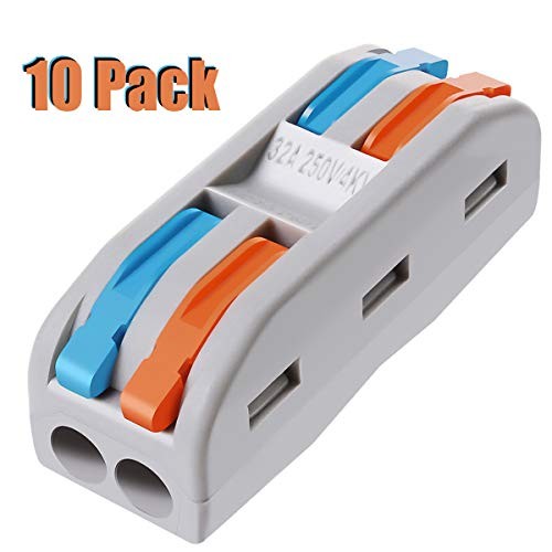 Wire Connectors Nuts, 10Pcs 2 Conductor Compact Splicing Wire SPL2-10Pcs