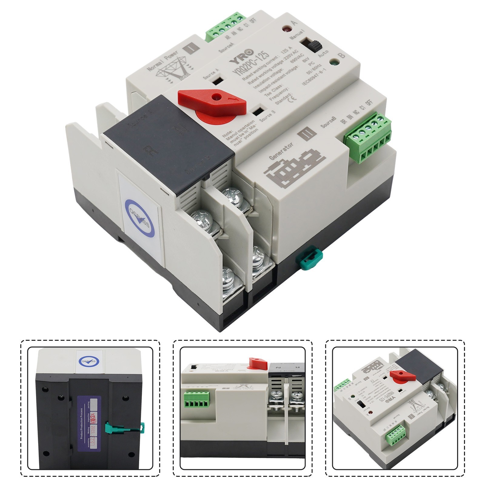 Transfer Switch Changeover Switch Indoor & Outdoor 2P 50/60Hz Transfer Switch
