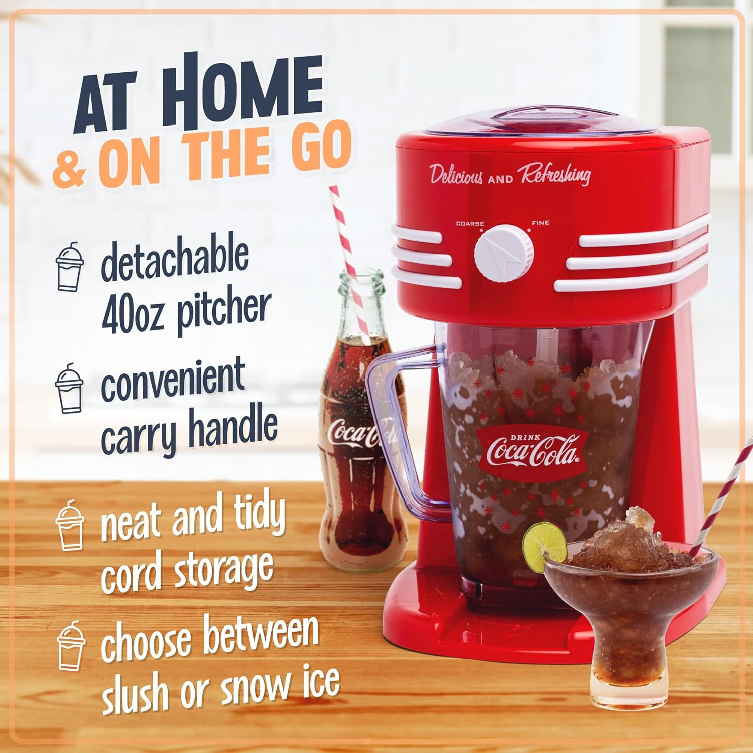 Frozen Drink Maker and Margarita Machine for Home - 40-Ounce Slushy Maker with S