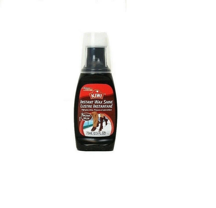 NEW Kiwi Liquid Wax Instant No-Buff Shine Color Brown 2.50 Ounces