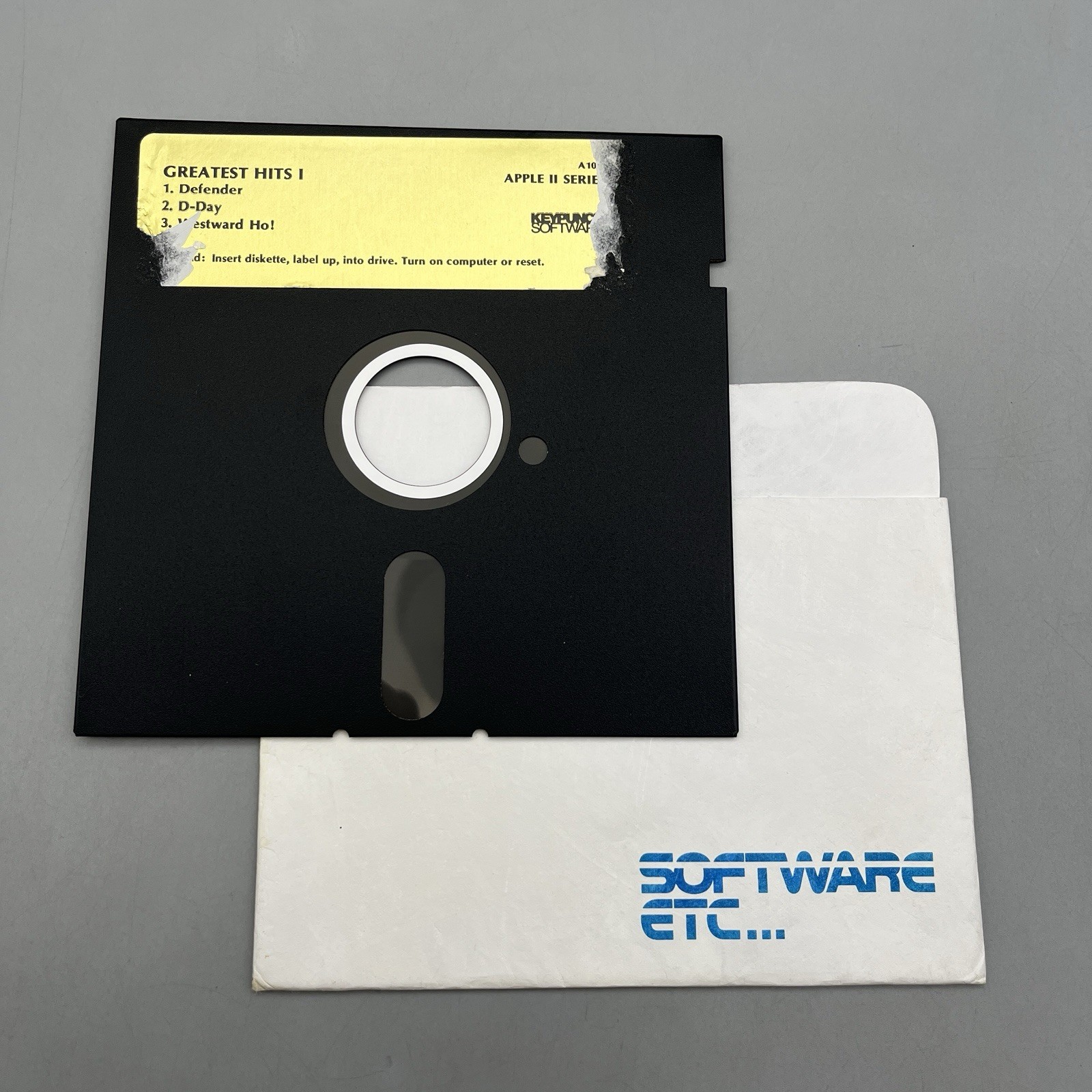 Greatest Hits I Apple II 5.25" Floppy Disk | Defender, D-Day & Westward Ho!