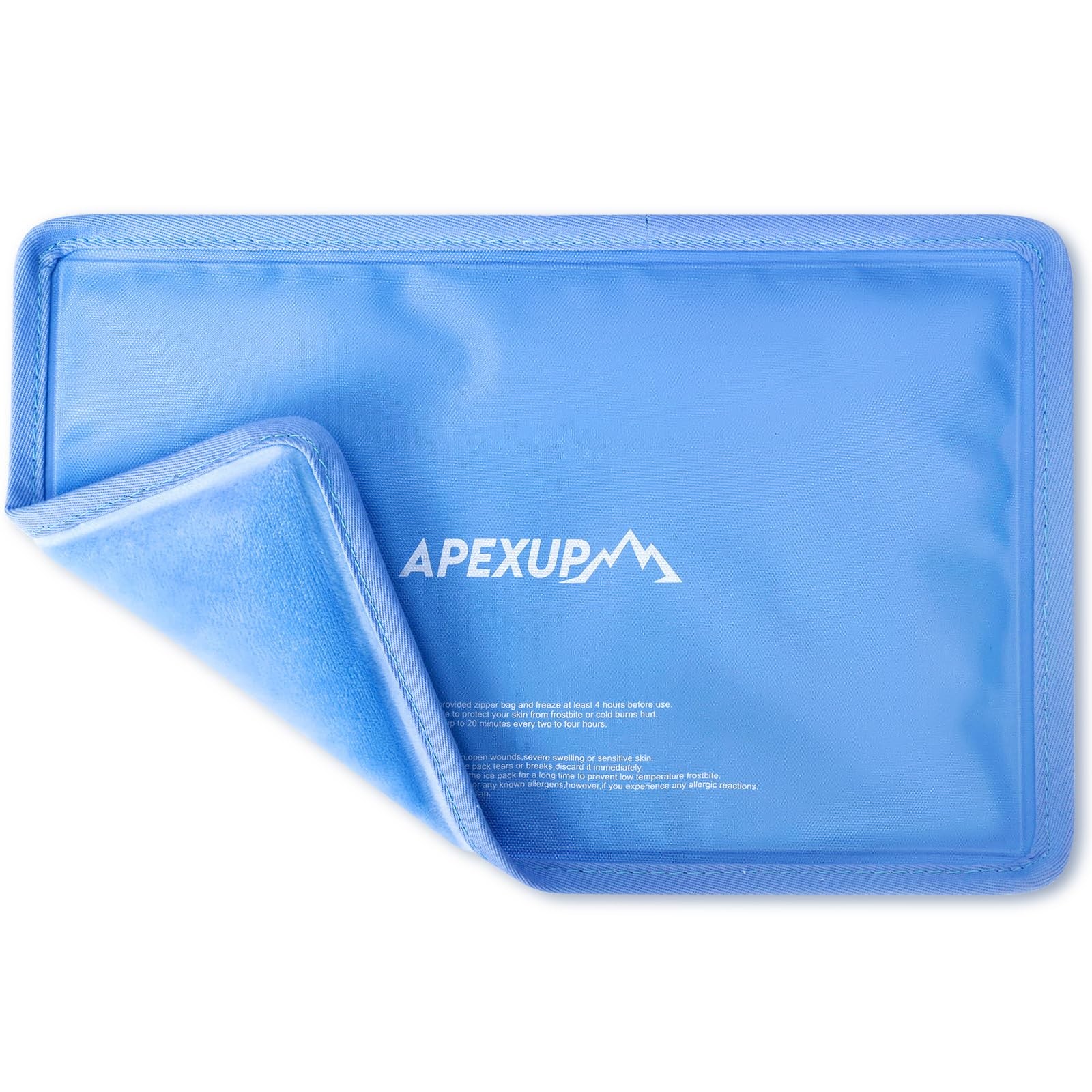 APEXUP Gel Ice Packs for Injuries Reusable, Flexible S-1PK (8"x5.5"), Blue