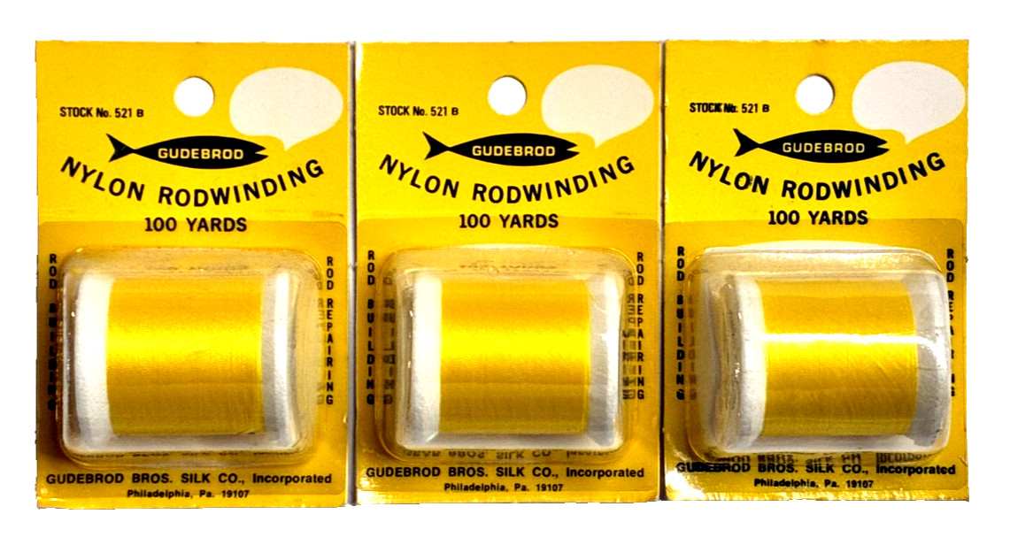 Gudebrod Nylon Thread SET OF THREE Type  A Yellow 100-Yard Spool