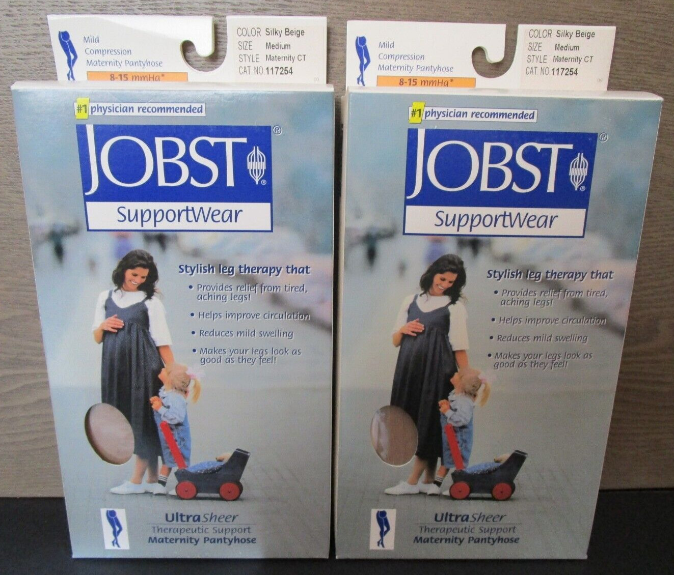 Lot of 2 JOBST UltraSheer Maternity Pantyhose 8-15mmHg Silky Beige Medium NEW