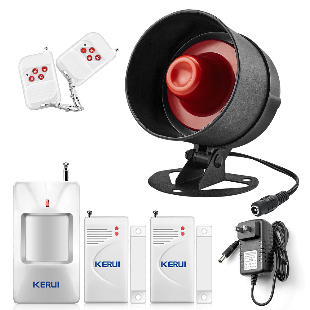 Expandable Wireless Security Alarm Kit Window Detector Remote Control Siren