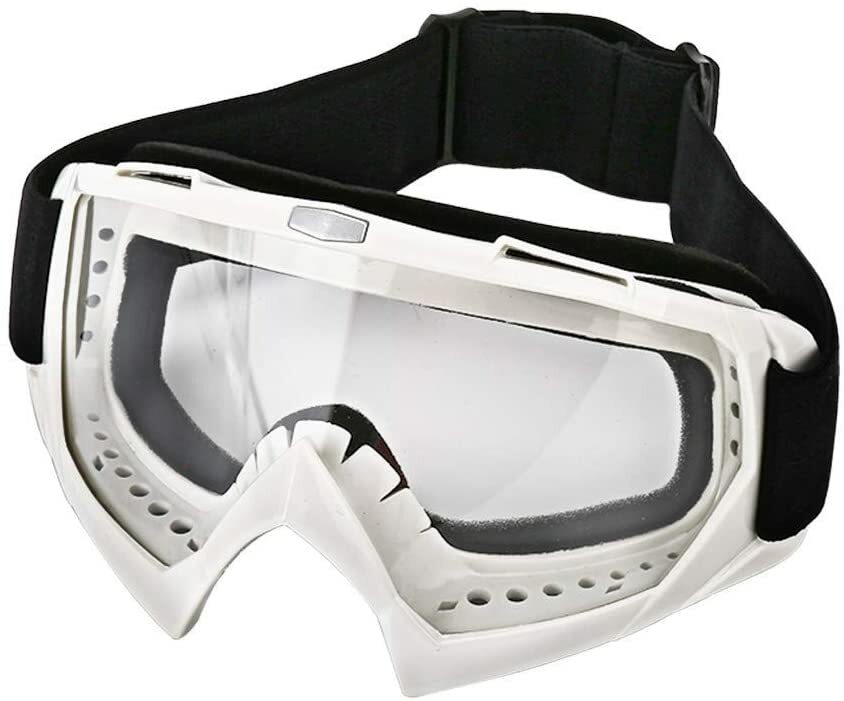 ADJUSTABLE WHITE GOGGLE FOR DIRT BIKE ATV MOTOCROSS