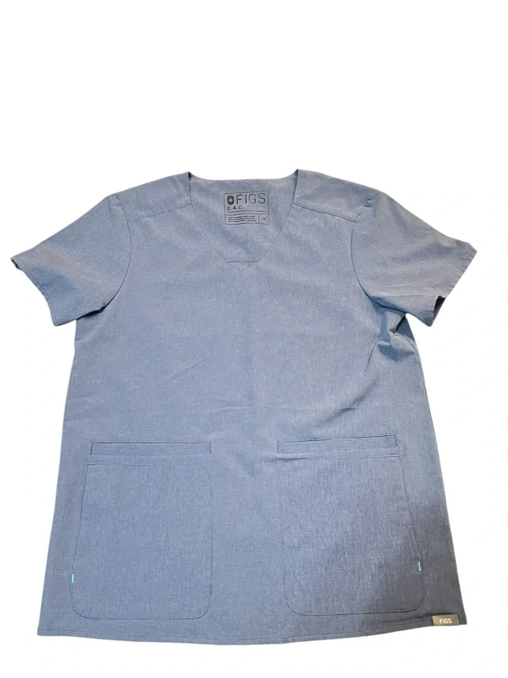 Figs E.A.C  Women's Scrub Top in Light Blue Size XS PO 1542