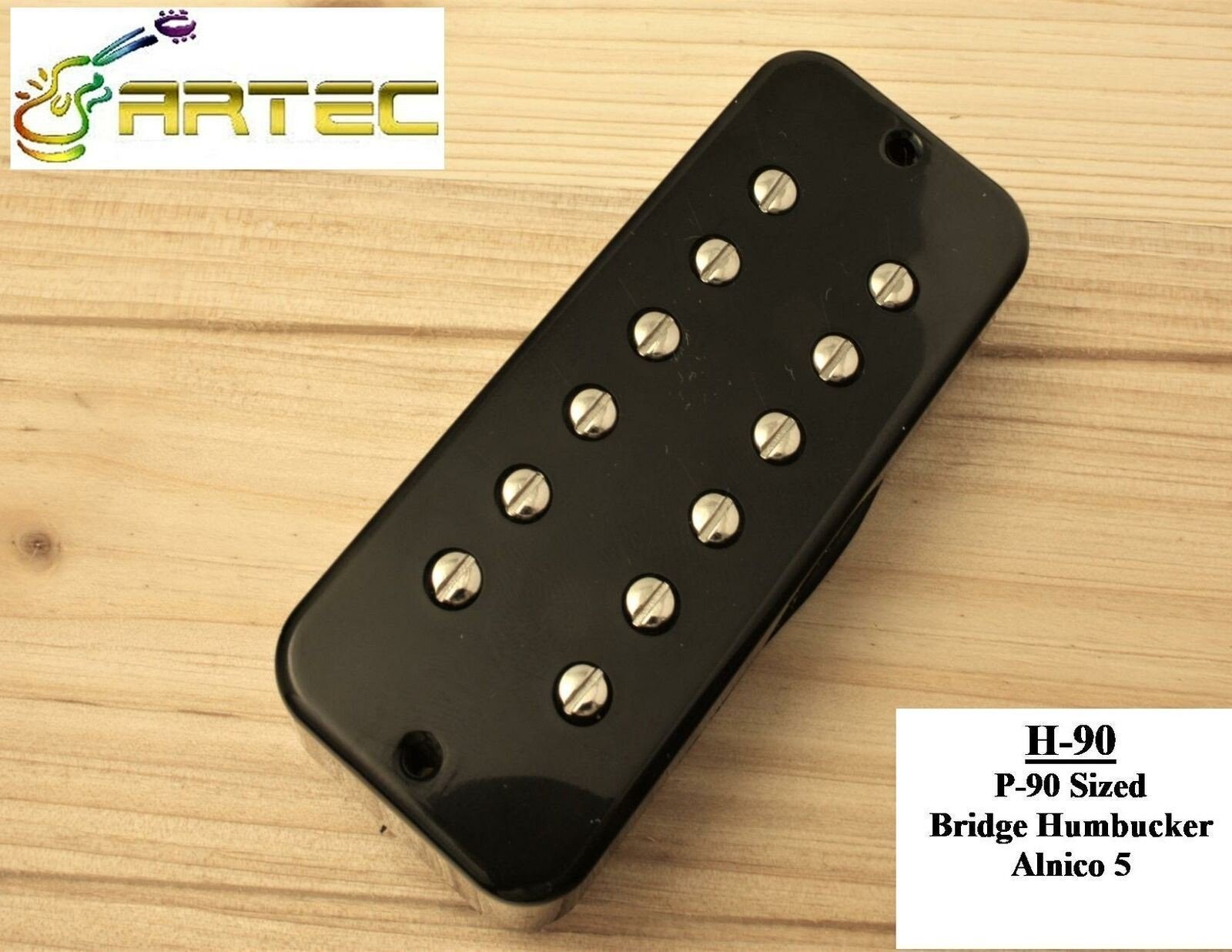 Artec H-90 P-90 Sized Humbucker Bridge Pickup Ceramic Black