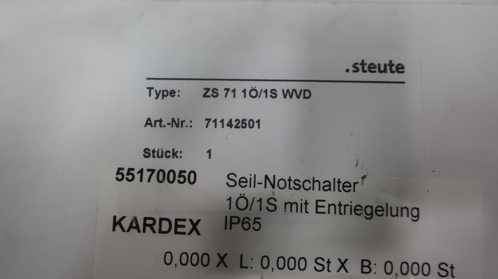 Steute ZS 71 10/1S WVD Emergency Pull-wire Switch 300v-ac