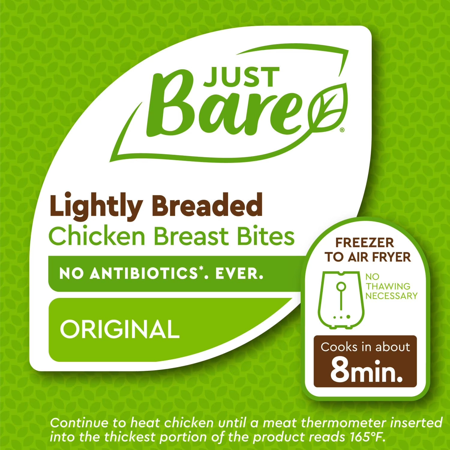 Just Bare Lightly Breaded Chicken Breast Original Bites, Frozen, 3 lbs.