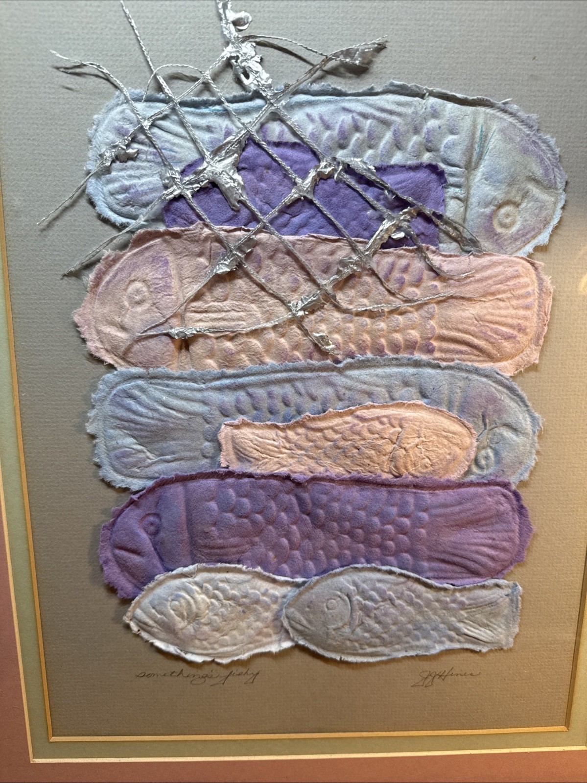 “Something Fishy” Original Framed Art signed J. J Hines 16.25 By 20.25”