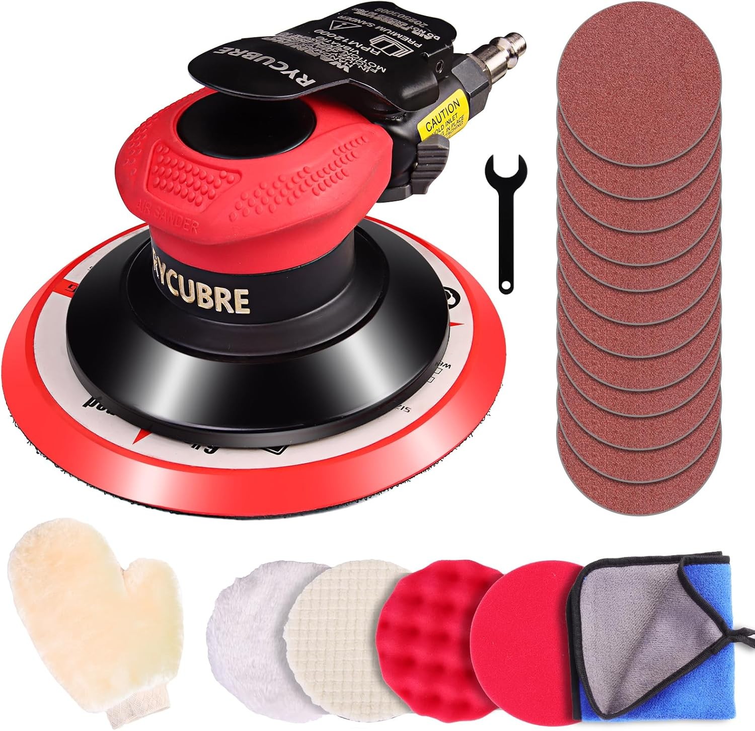 Pneumatic 5/6 Inch DA Orbital Sander for Auto Body Wood Metal Fiberglass