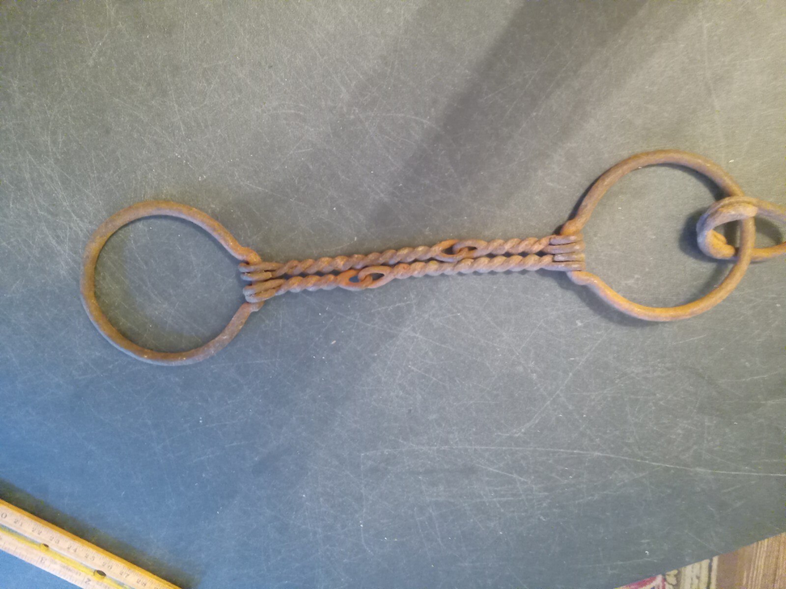 used loose ring bit double Twisted wire 5 1/2 in vintage iron