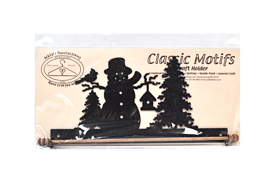 Classic Motifs Frosty Snowman 12 Inch Charcoal Fabric Holder
