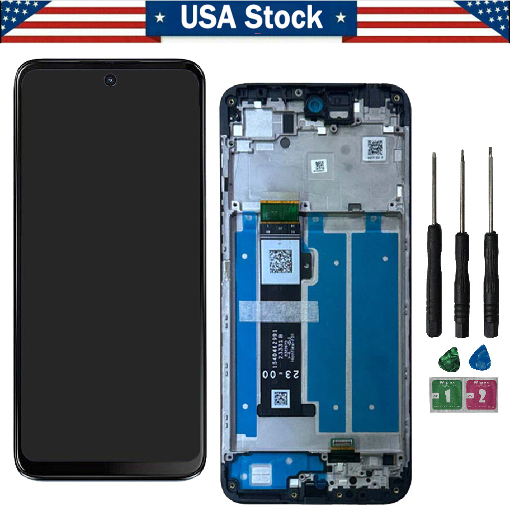 For Motorola Moto G Play 2024 XT2413-1 LCD Display Touch Screen Digitizer Frame