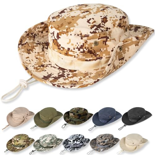 Sun Hats for Men Women Bucket Hat UPF 50+ UV Protection Boonie 1 Beige Digital