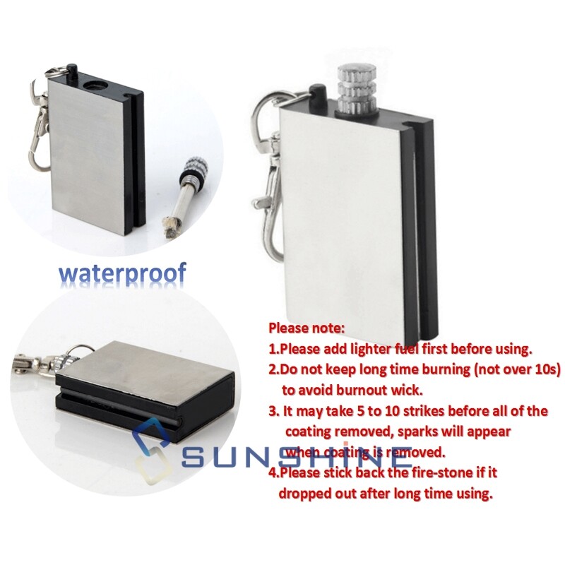 5 Waterproof Match Permanent Lighter Striker Fire Starter Emergency Survival Kit