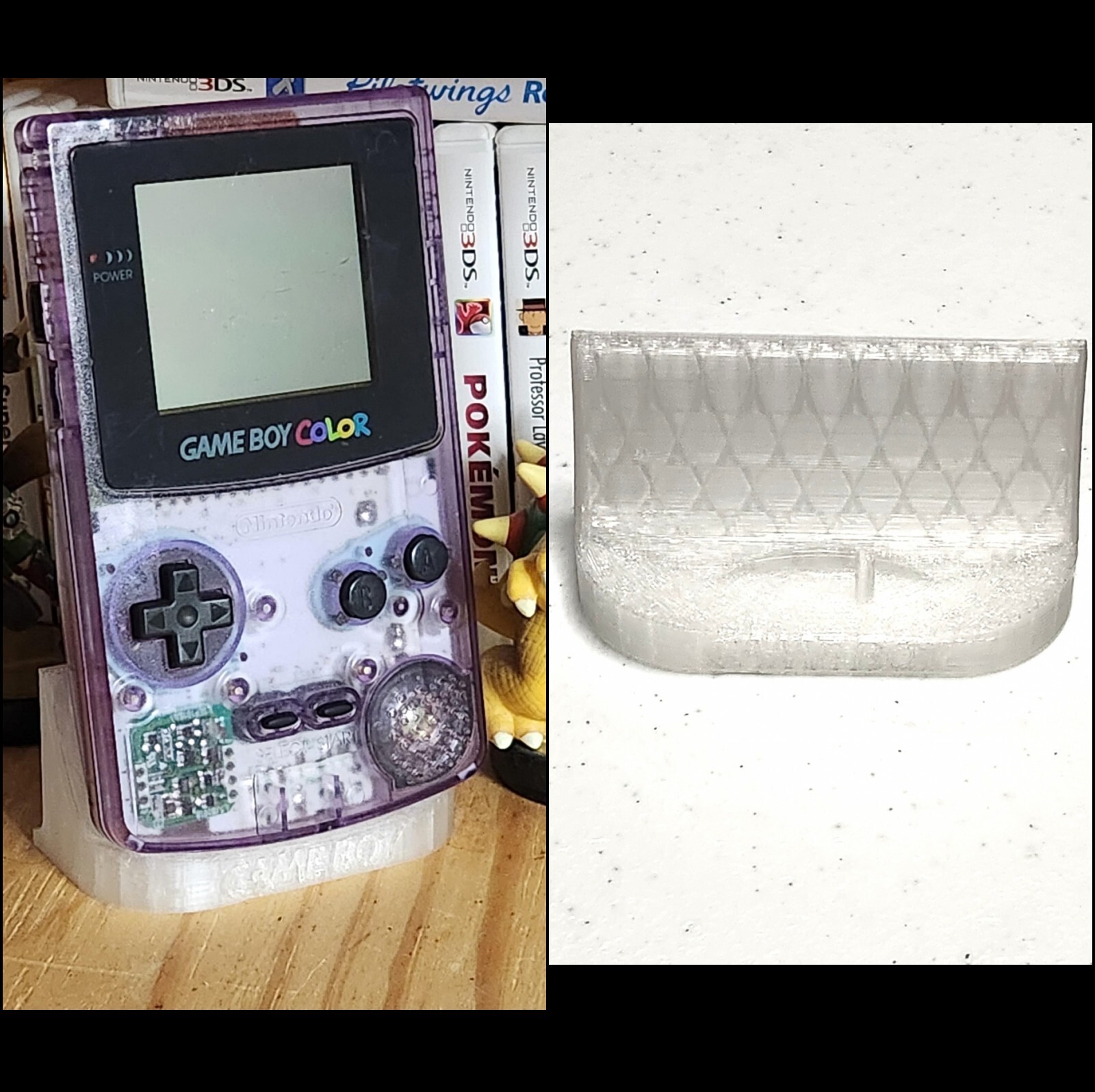 Clear Ice Game Boy Color Minimalist Handheld  Display Stand Low Profile Nintendo