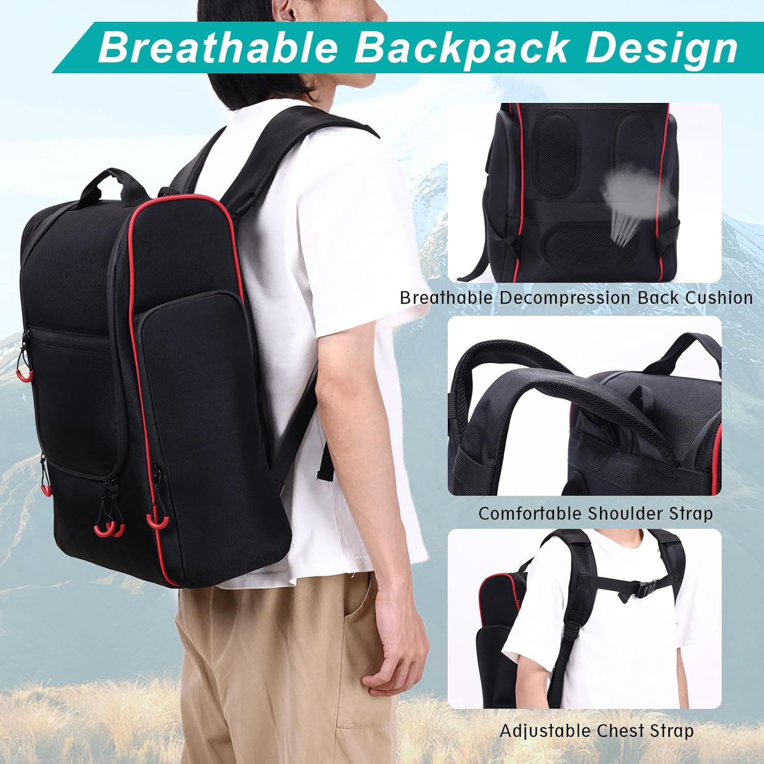 Camping Organizer for Outdoor Kitchen Storage, Large Hanging Cookware Backpack w