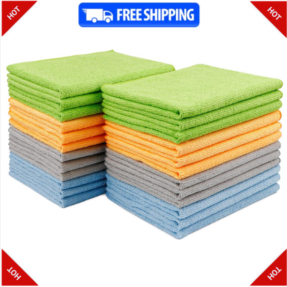 Microfiber Cleaning Cloth Towel Rag Car Polishing No Scratch Detailing Set of 24