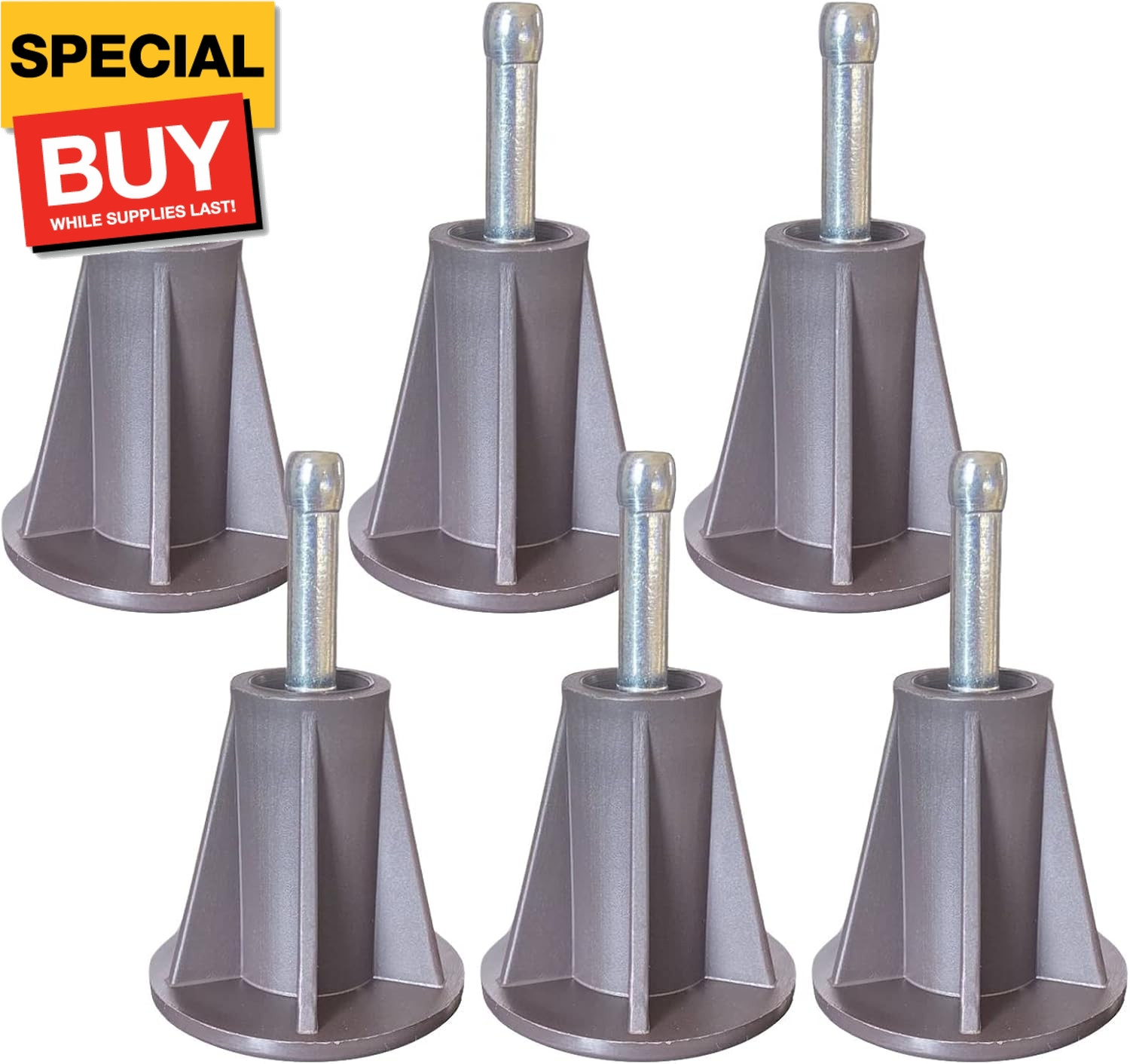 Steel Stem Bed Frame Feet to Replace Wheels. Replacement Feet Make Your Bed Stur
