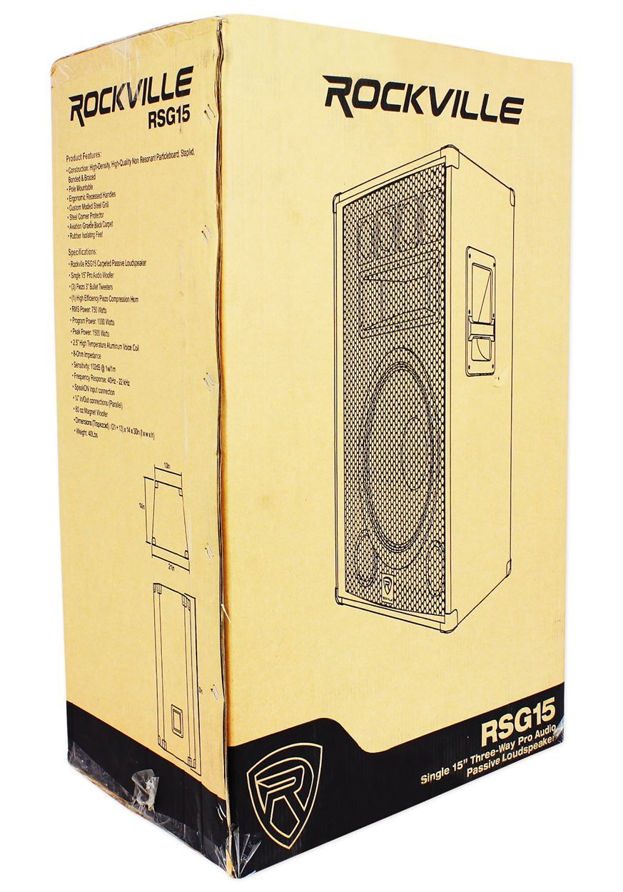 (2) Rockville 15” Speakers+Monitors+Mixer+Mics+Stands+For Church Sound Systems