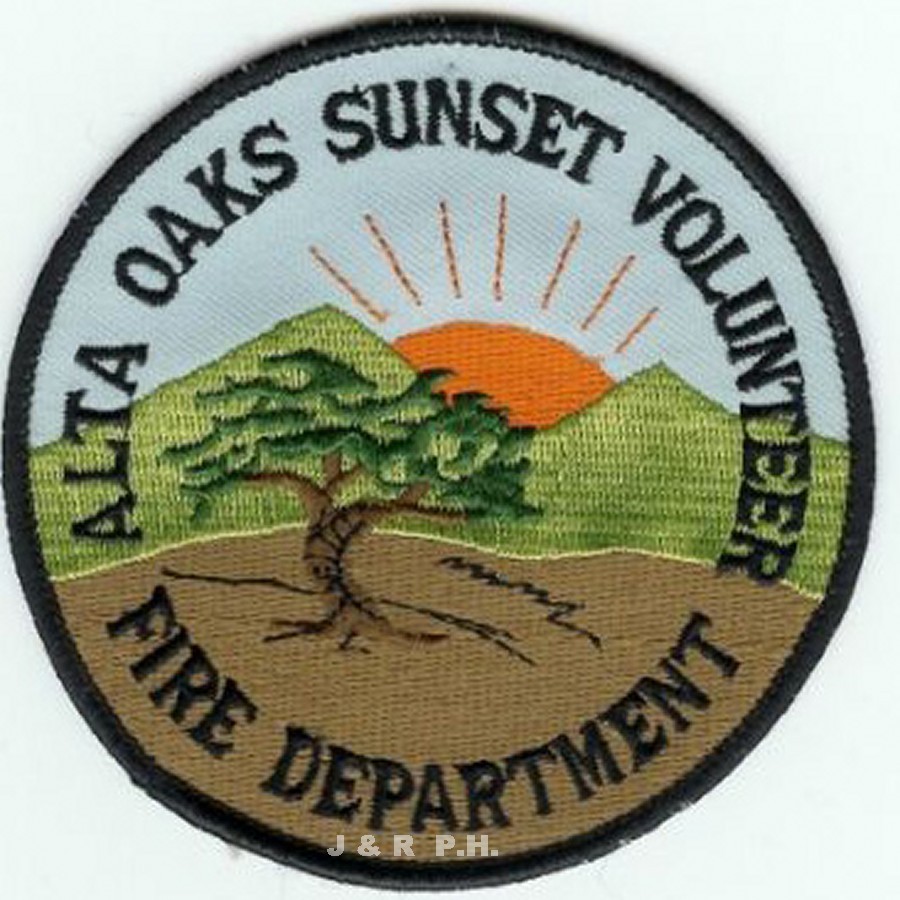 Alta Oaks Sunset  Fire Dept., Calirfornia  (4" round size)  fire patch