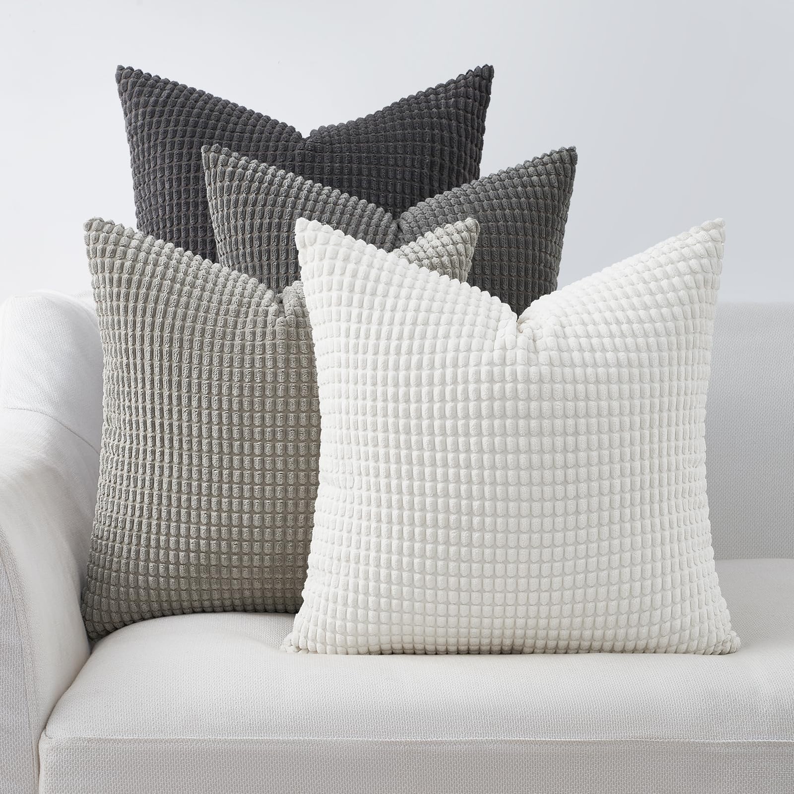 Topfinel 4 Packs Grey Decorative Throw Pillow 16" x (Pack of 4),