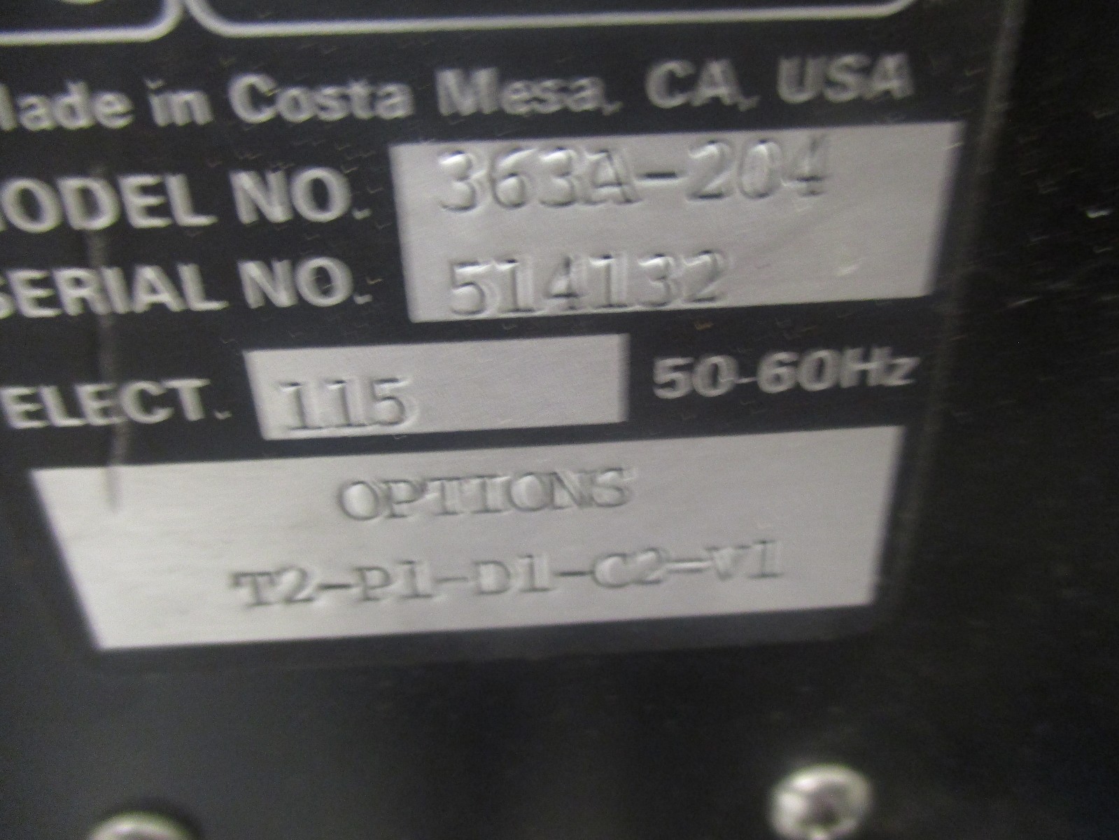 Othodyne Electronics Model: 363A-204 Controller. Options: T2-P1-D1-C2-V1 <