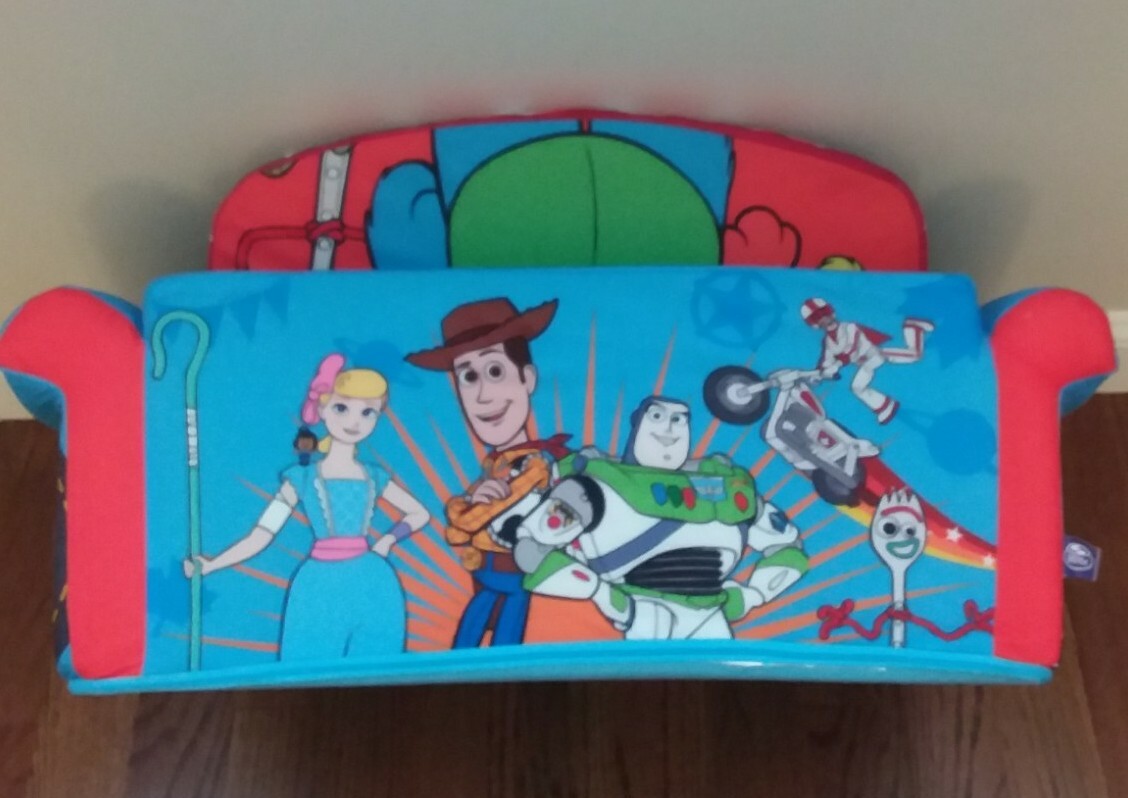 DISNEY MARSHMALLOW COUCH TOY STORY 4 BLUE/RED SOFA BED CHAIR NAP TIME PREOWNED