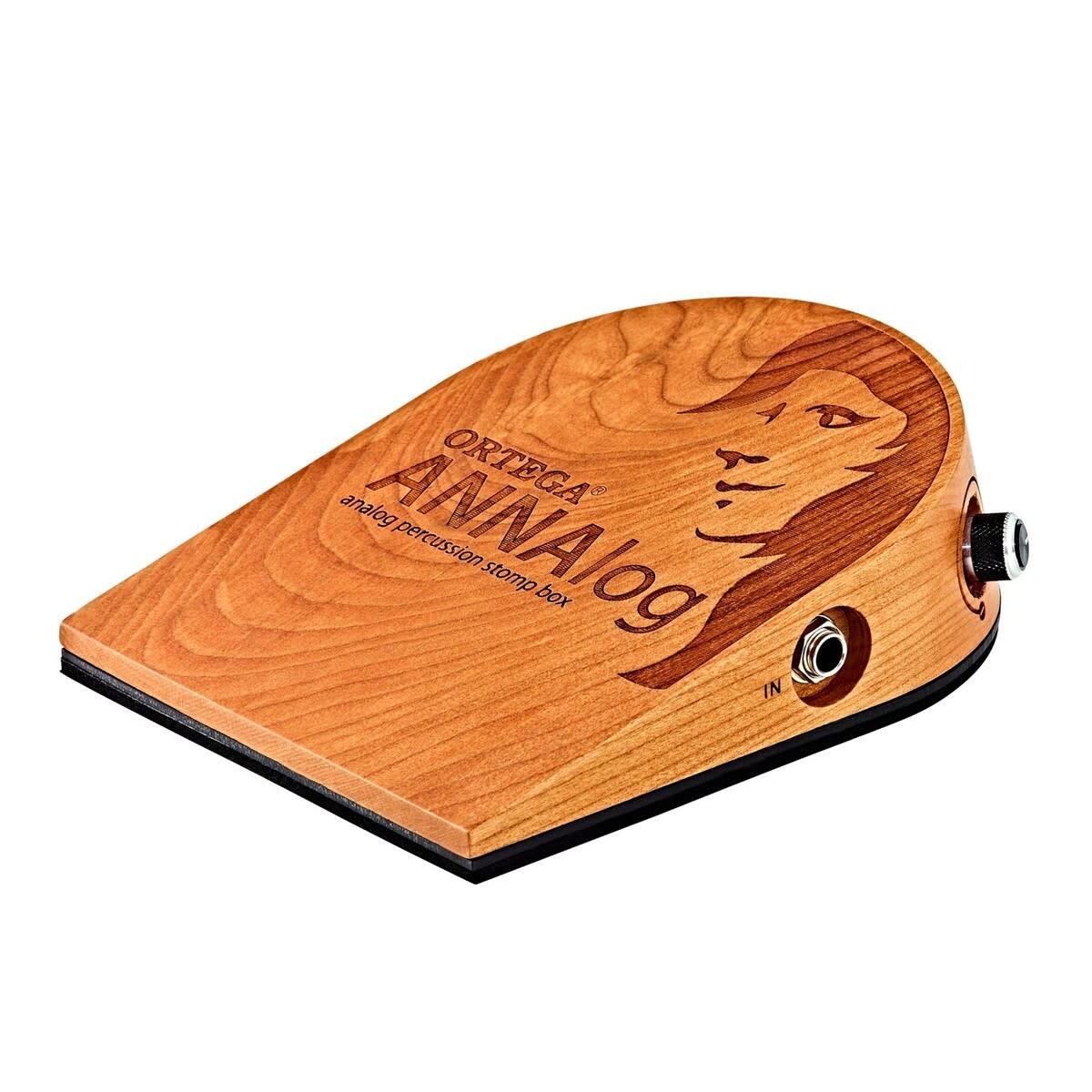 Ortega ANNAlog Analog Passive Cherry Wood Percussion Stomp Box w/Built-in Piezo