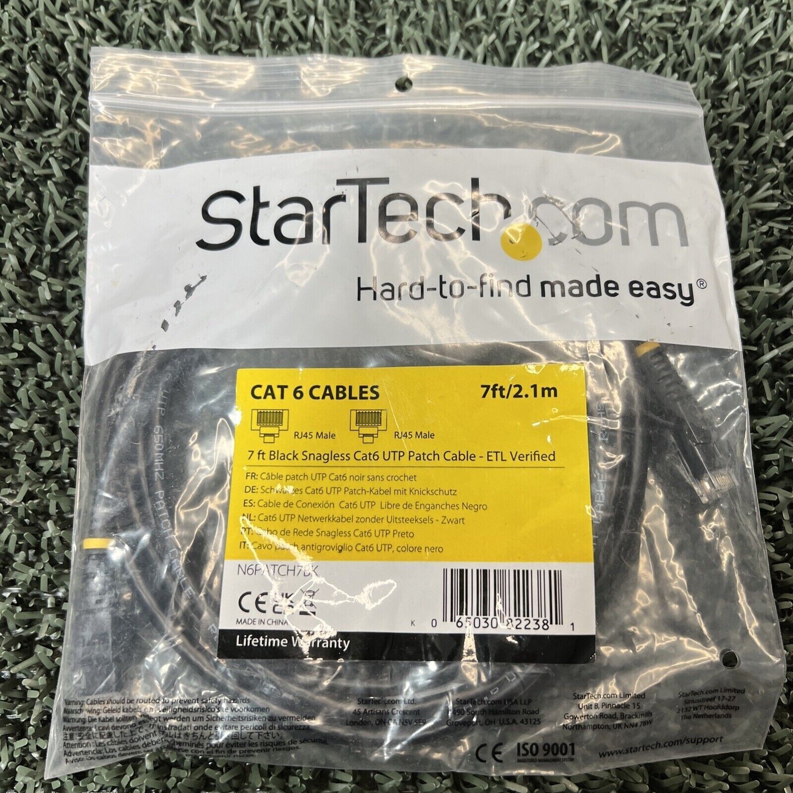 Star Tech N6PATCH7BK Black Snagless Cat6 UTP Patch Cable 7ft (#70)