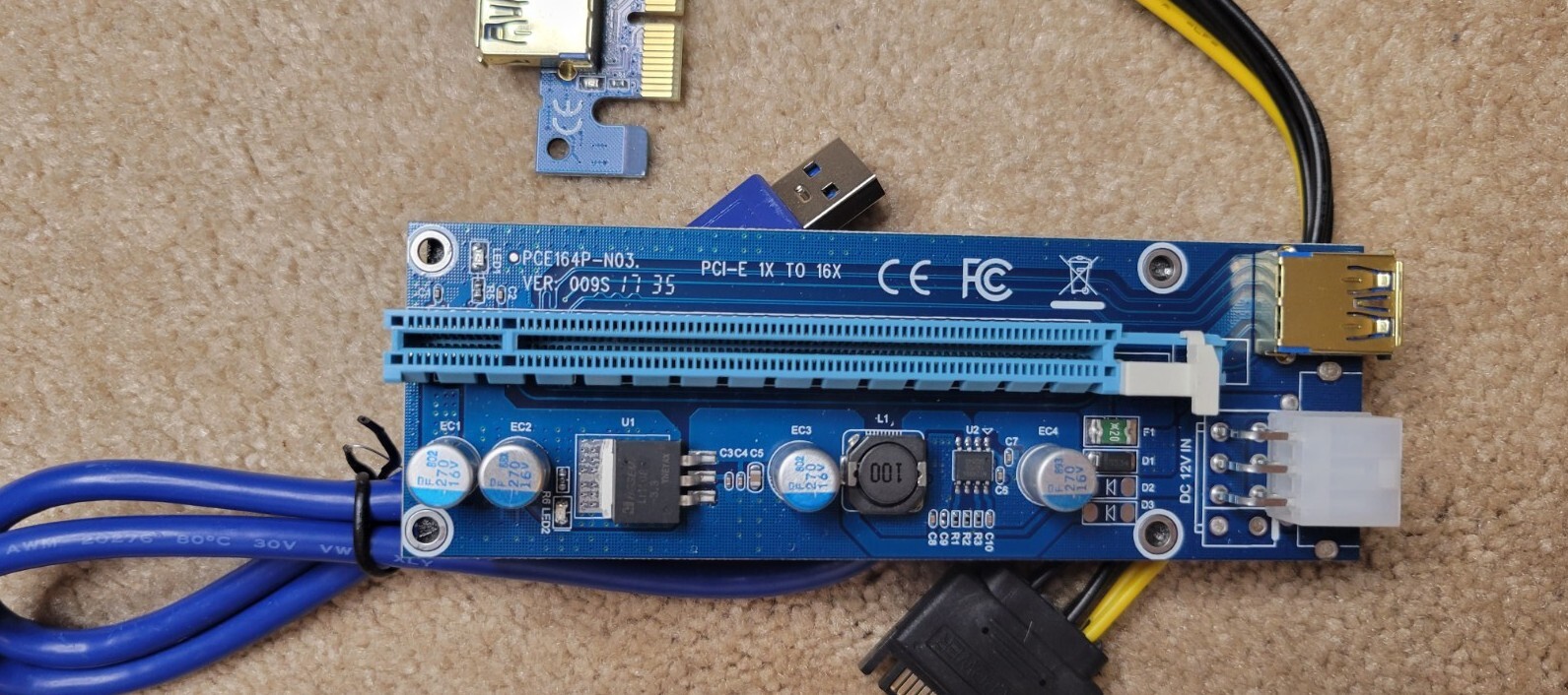 GPU Riser PCE164P-N03 VER009S PCI-E X1-X16