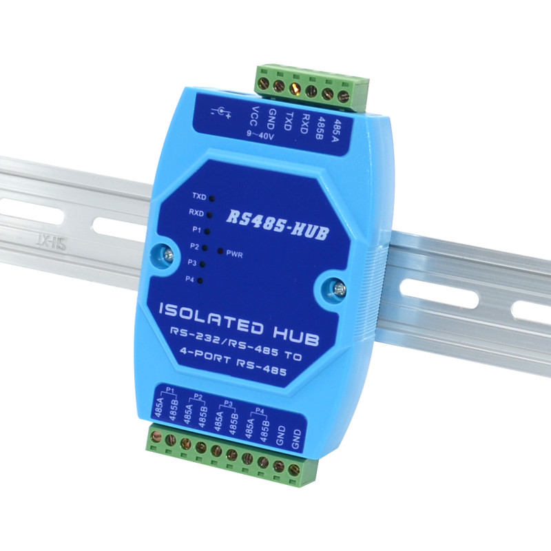 1pcs Industrial grade optical isolation 4-channel RS485 hub 1 in 4 out DC9-40V