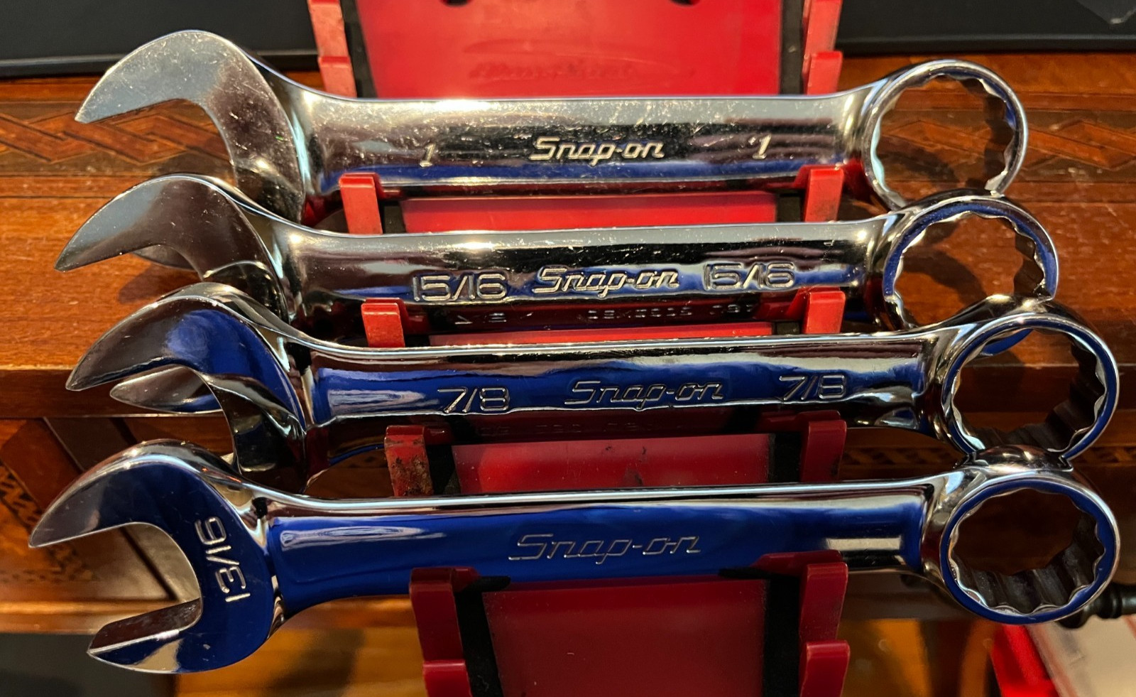 Snap-on OEX260-320B Short Combination Wrenches 12-Point USA Chrome 13/16-1" NICE