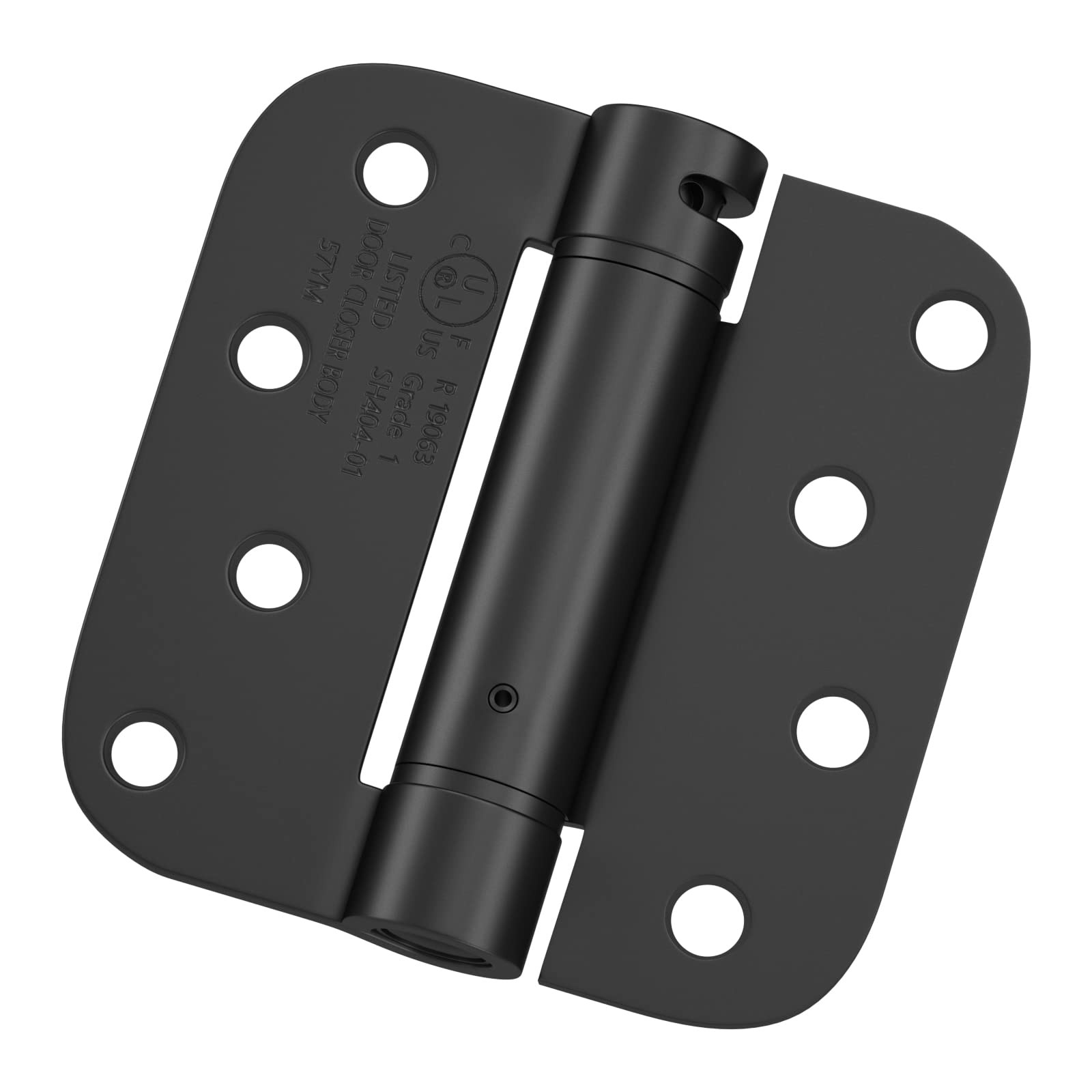 3 Pack Self Closing Door Hinges 4 Inch Black Spring Hinge with 5/8" Radius Co...