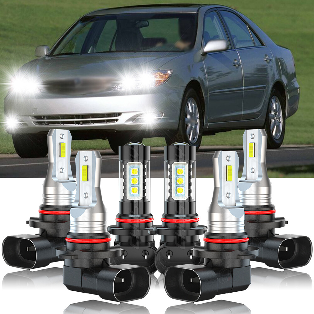 For Toyota Camry 2002-2006 Combo LED Headlight High/Low + Fog light Bulbs Kit 6X